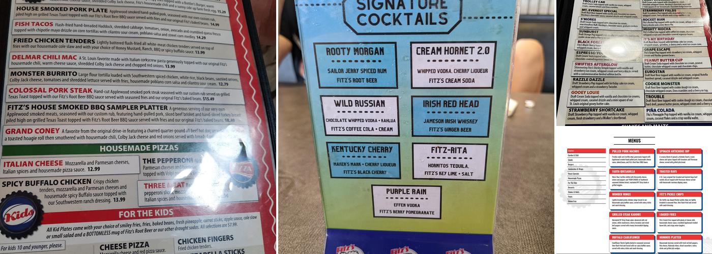 Fitz's Soco Menu
