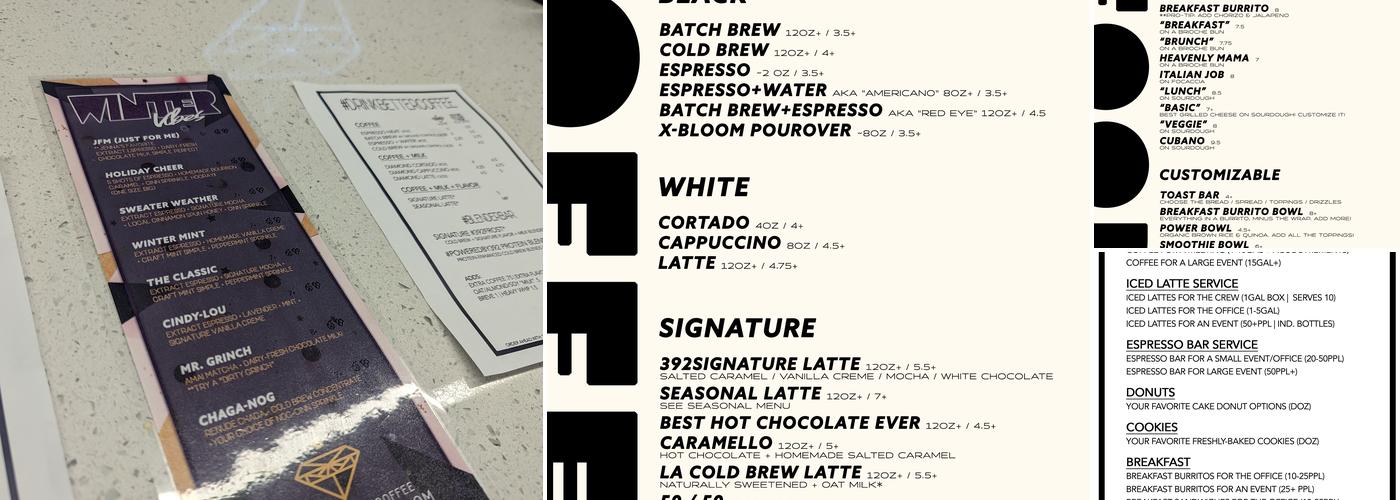 392Caffe Menu