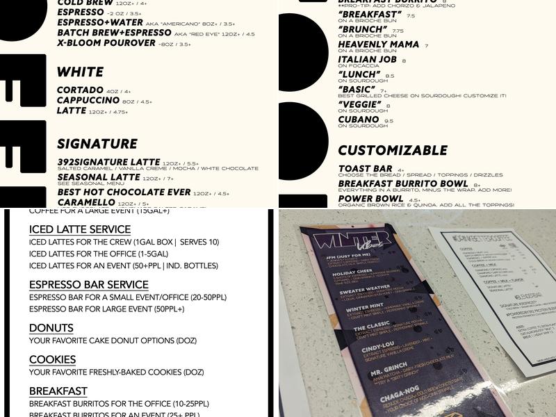 392Caffe Menu