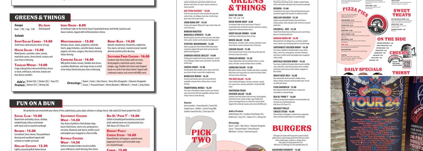 The Tangled Wood Menu