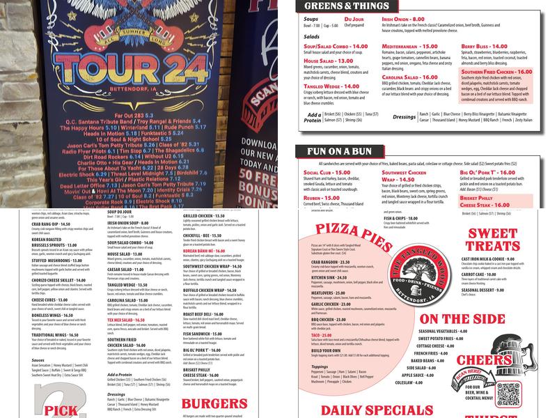 The Tangled Wood Menu