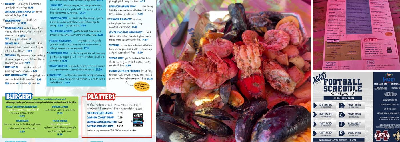 Shaggy's on the Rez Menu