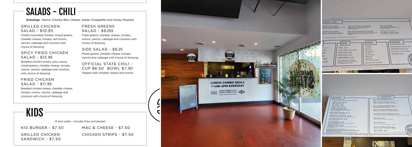 Burger State Menu