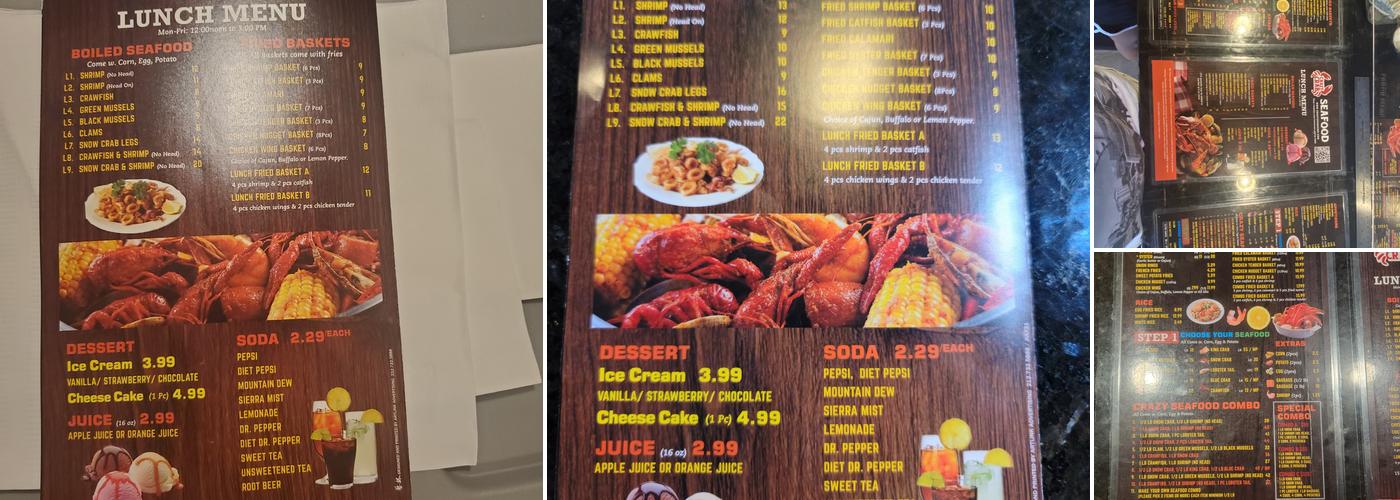 Crazy Crab Menu