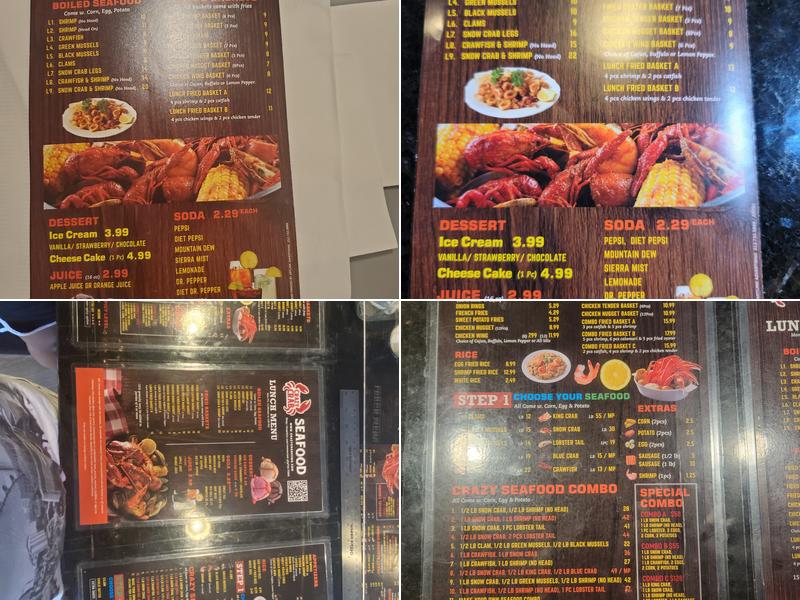 Crazy Crab Menu