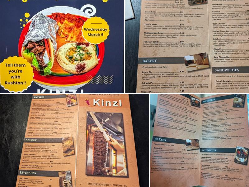 KINZI Menu