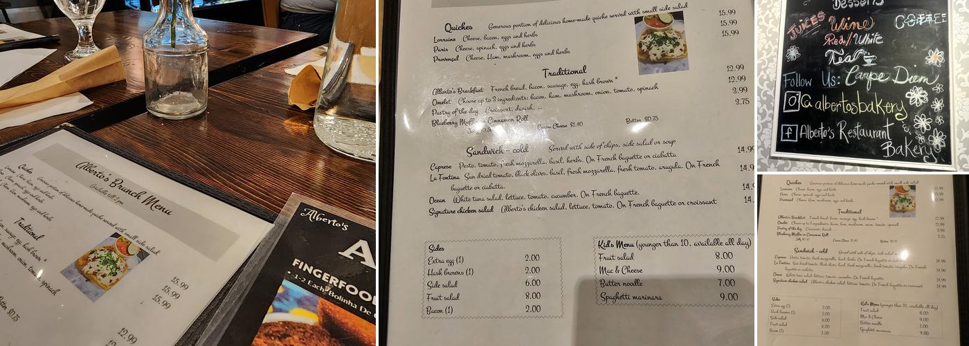 Alberto’s Menu