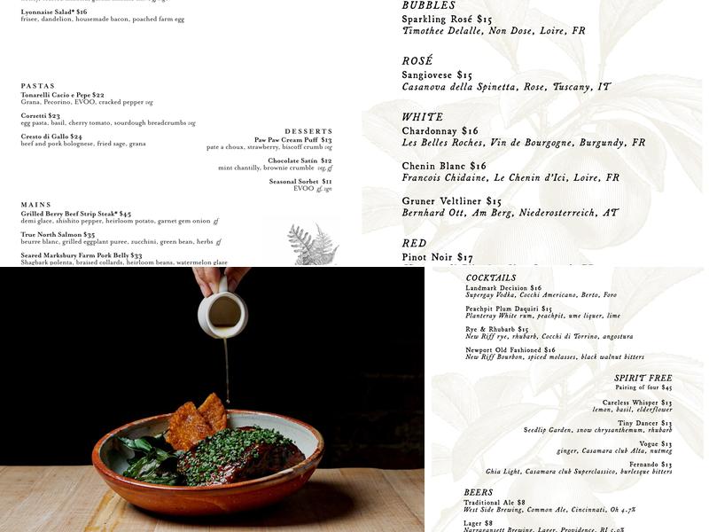 The Baker's Table Menu