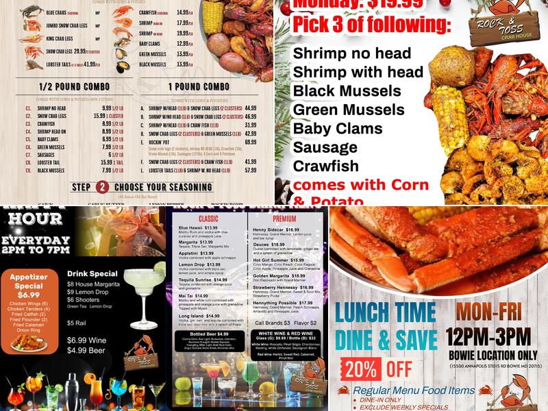 Rock & Toss Crab House Menu