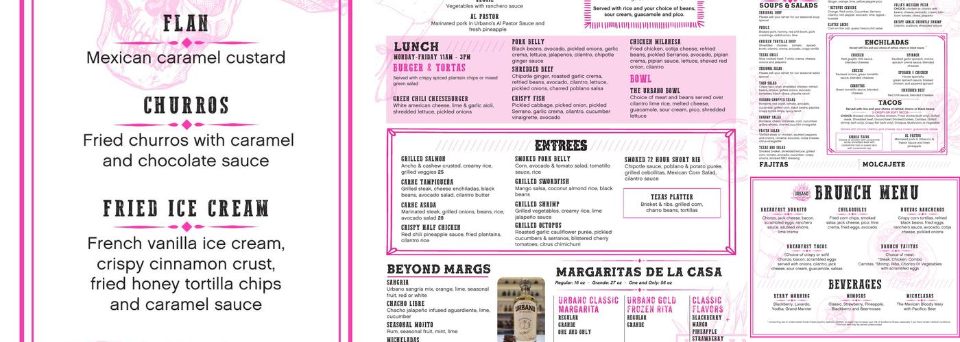 Urbano 116 Menu