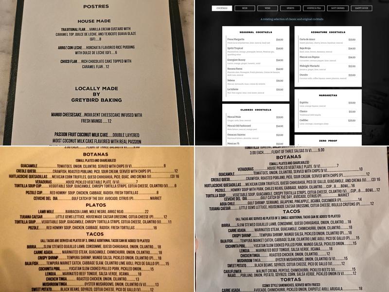 Espíritu Menu