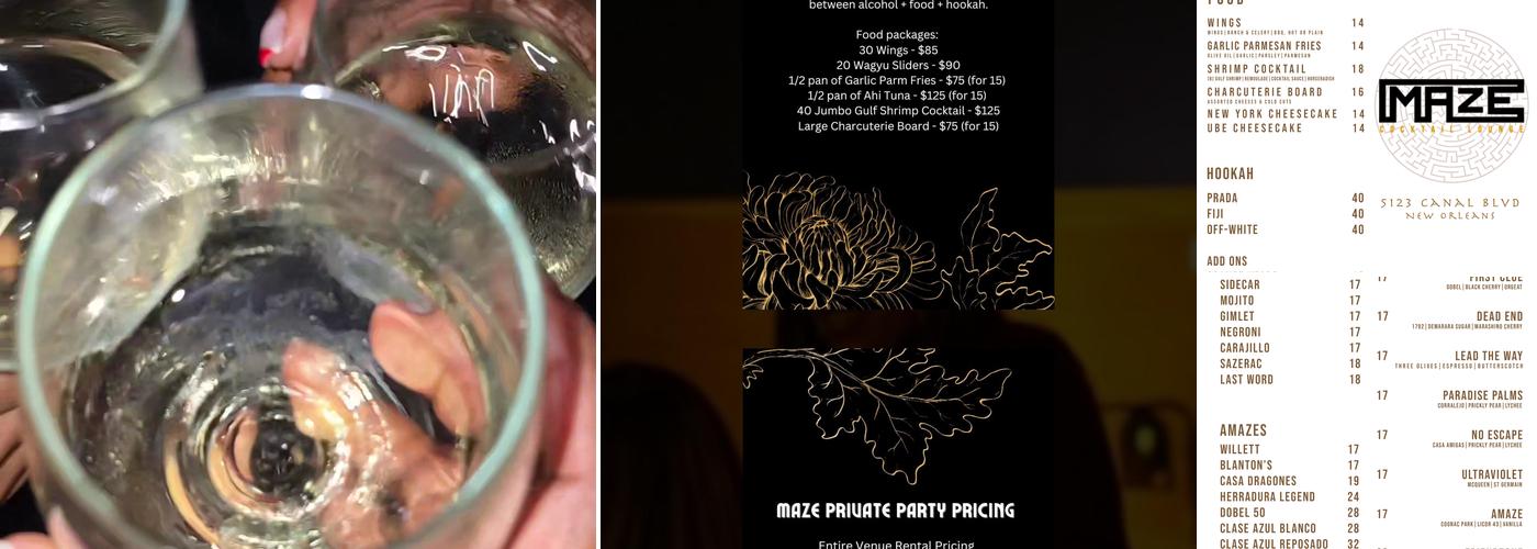 MAZE Cocktail Lounge Menu