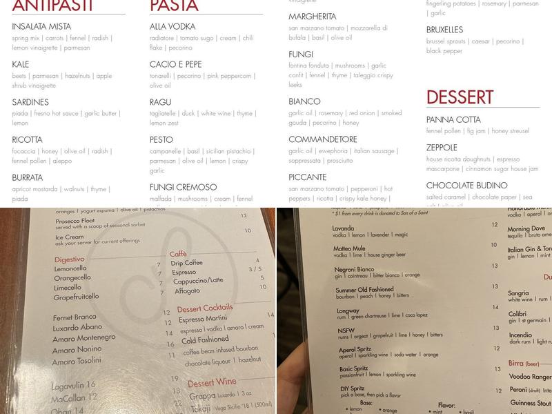 Sofia Menu