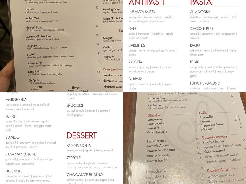 Sofia Menu