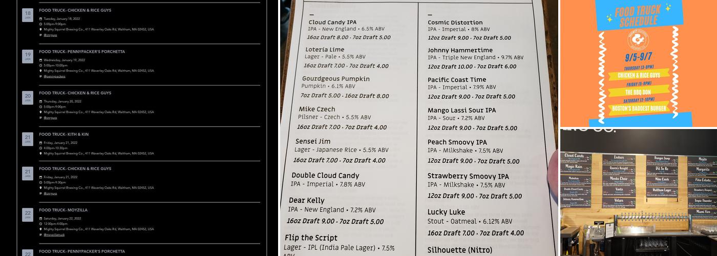 Mighty Squirrel Brewing Co. Menu