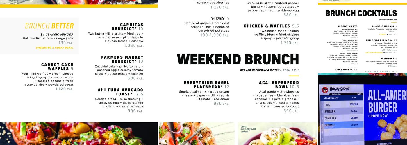 Topgolf Menu