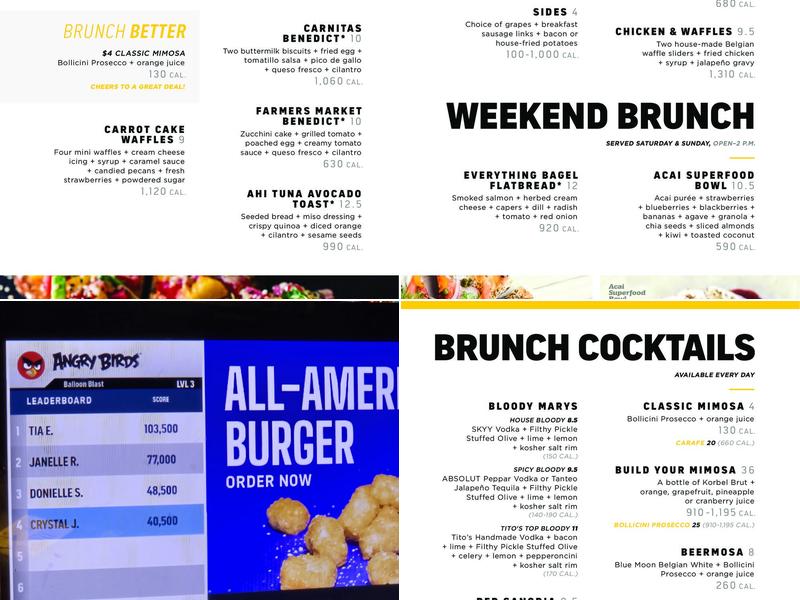 Topgolf Menu