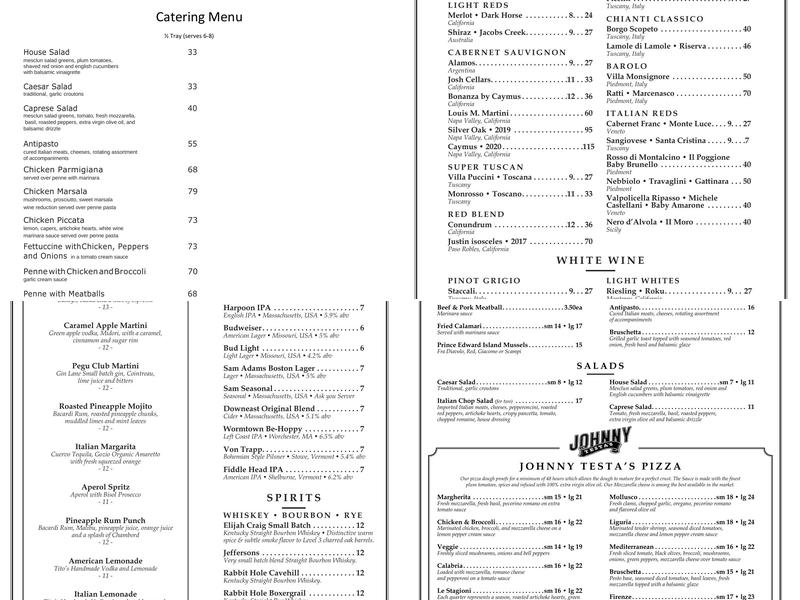 Giacomo's Ristorante Menu