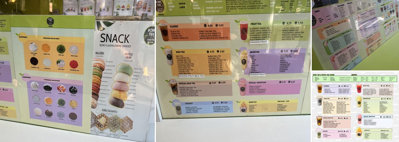Boba Tea Snow Ice House Menu