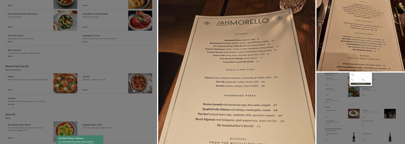 San Morello Menu