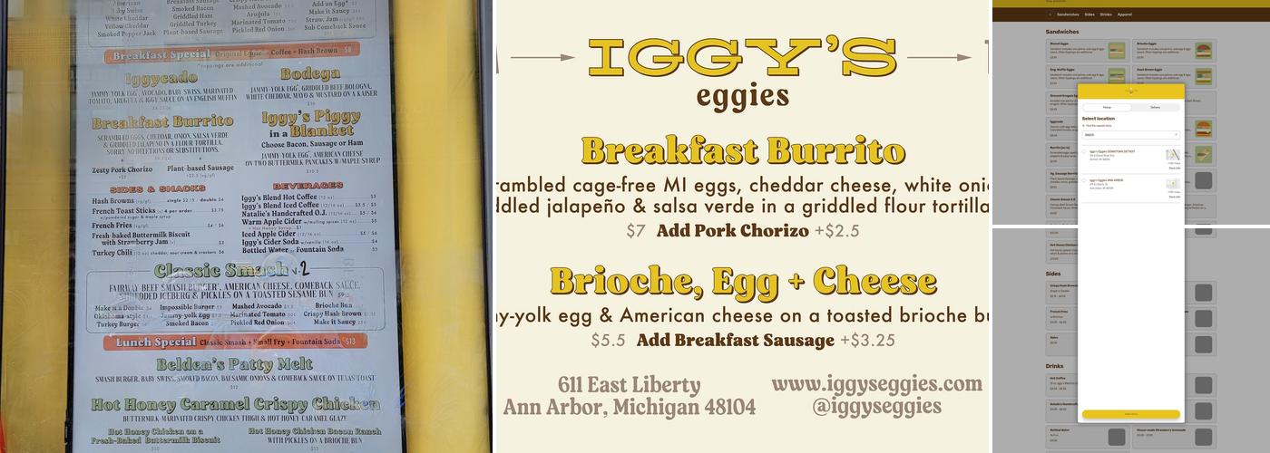 Iggy's Eggies Menu