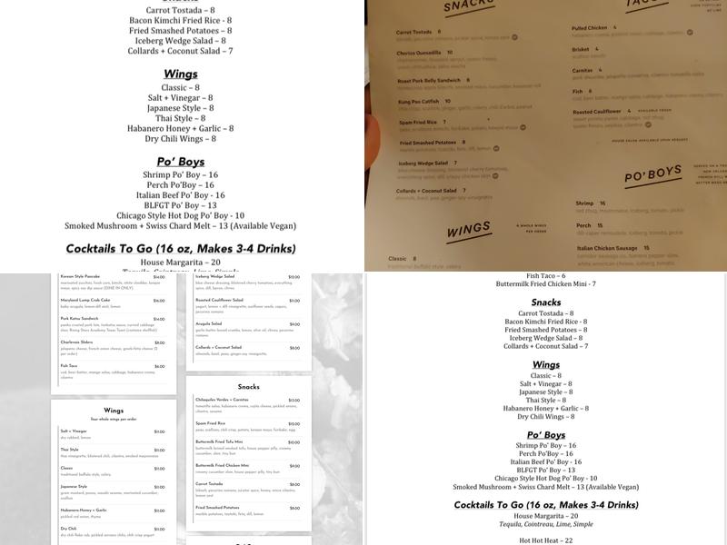 The Charlevoix Menu