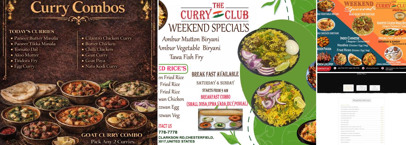 The Curry Club Menu