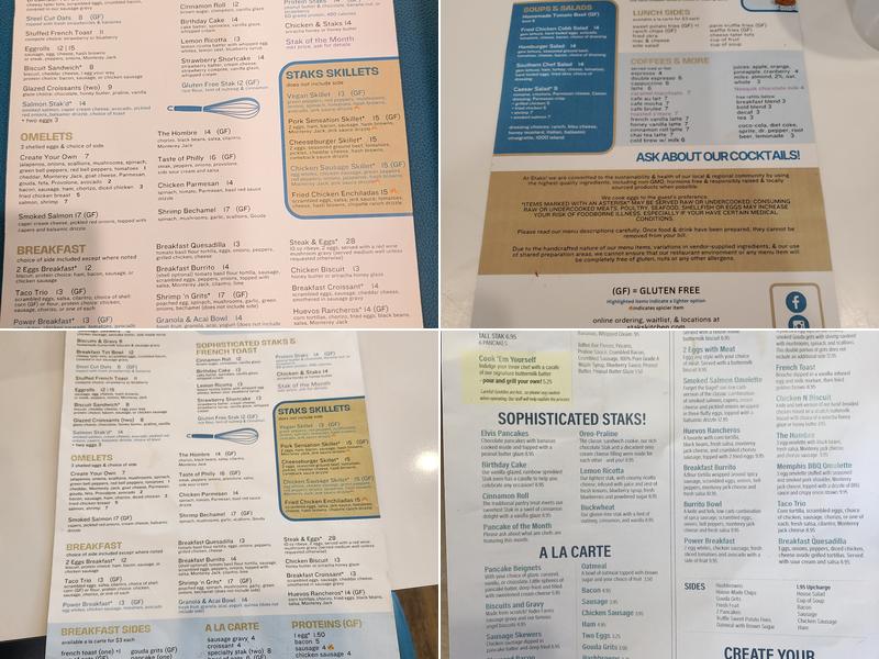 Staks Pancake Kitchen Menu