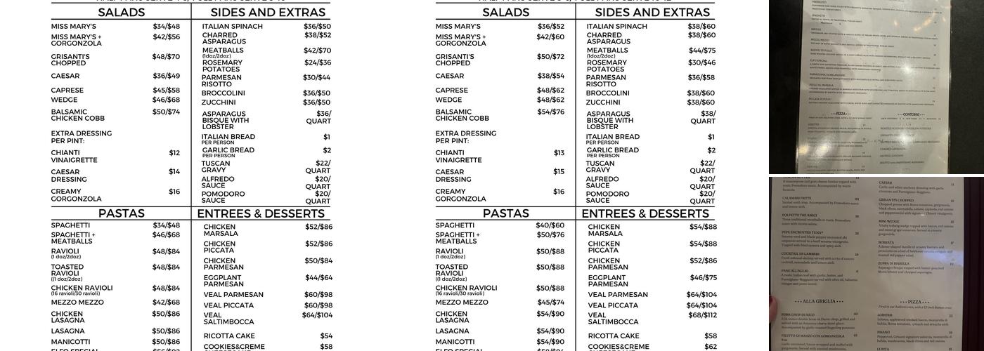 Ronnie Grisanti's Menu