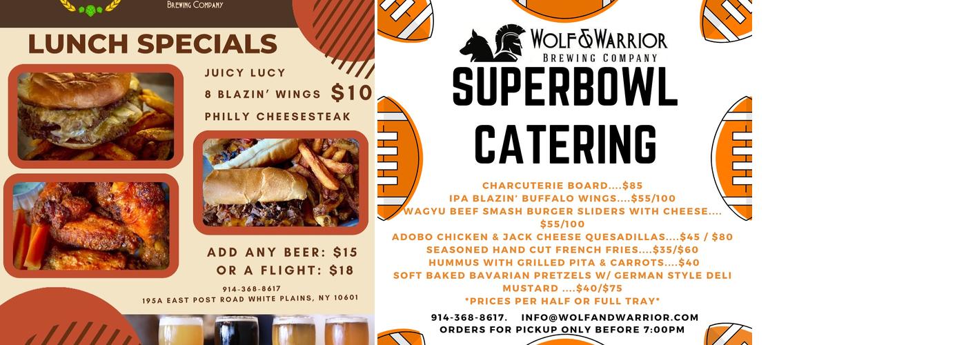 Wolf & Warrior Brewing Co. Menu