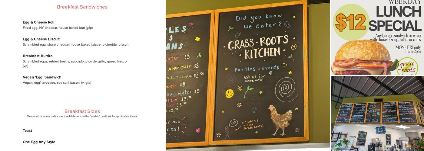Grass Roots Kitchen Menu