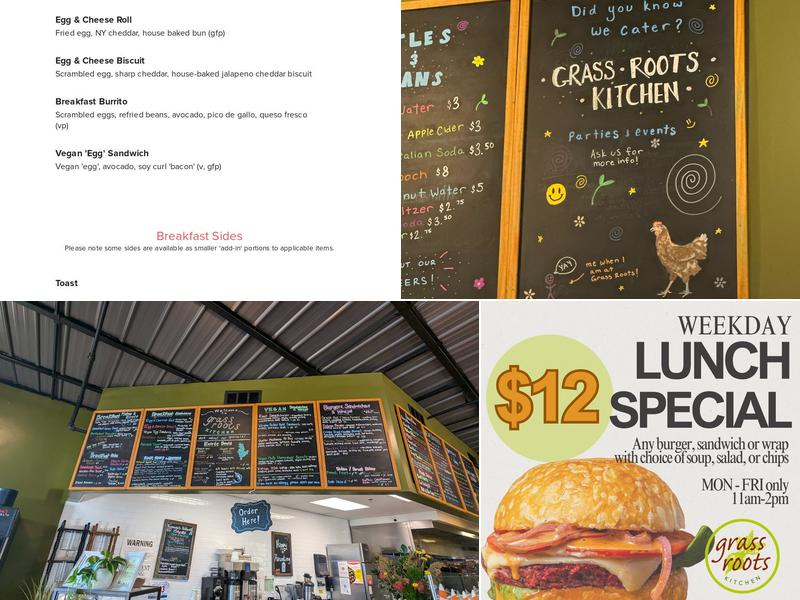 Grass Roots Kitchen Menu