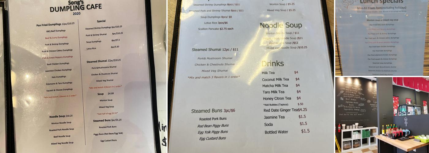 Song Dumpling Cafe Menu
