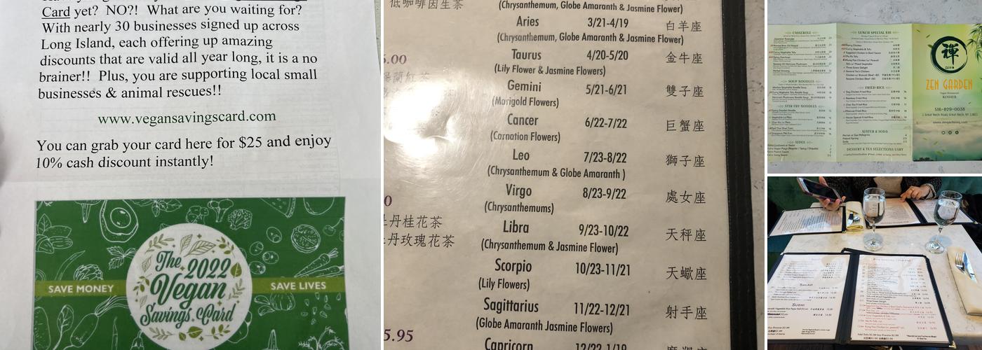 Zen Garden Menu