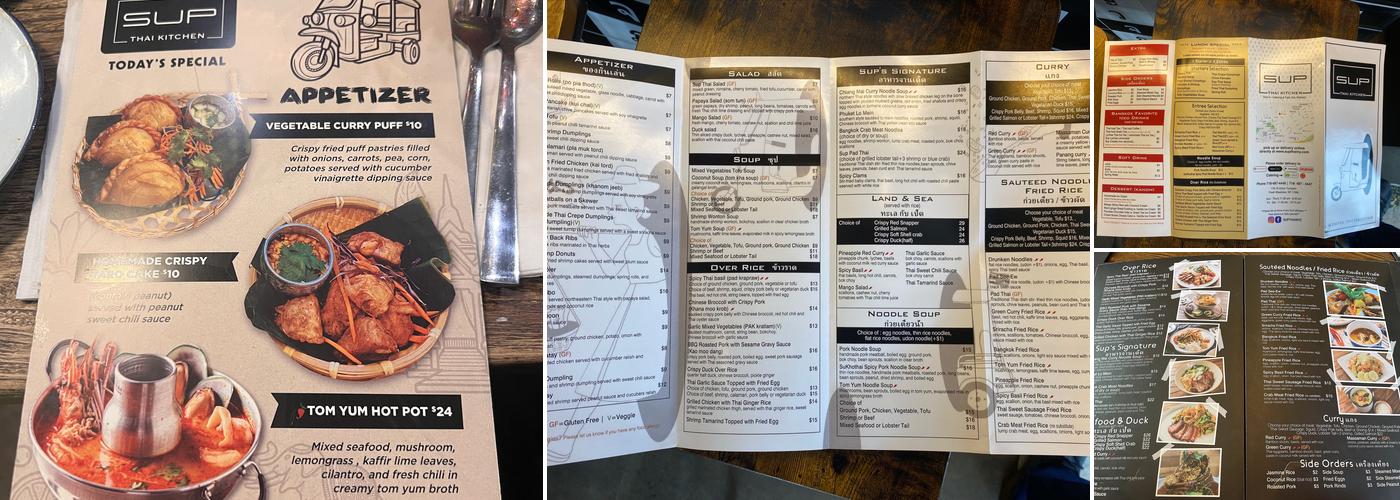Sup Thai Kitchen Menu