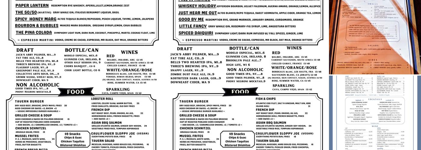 Silver Light Tavern Menu
