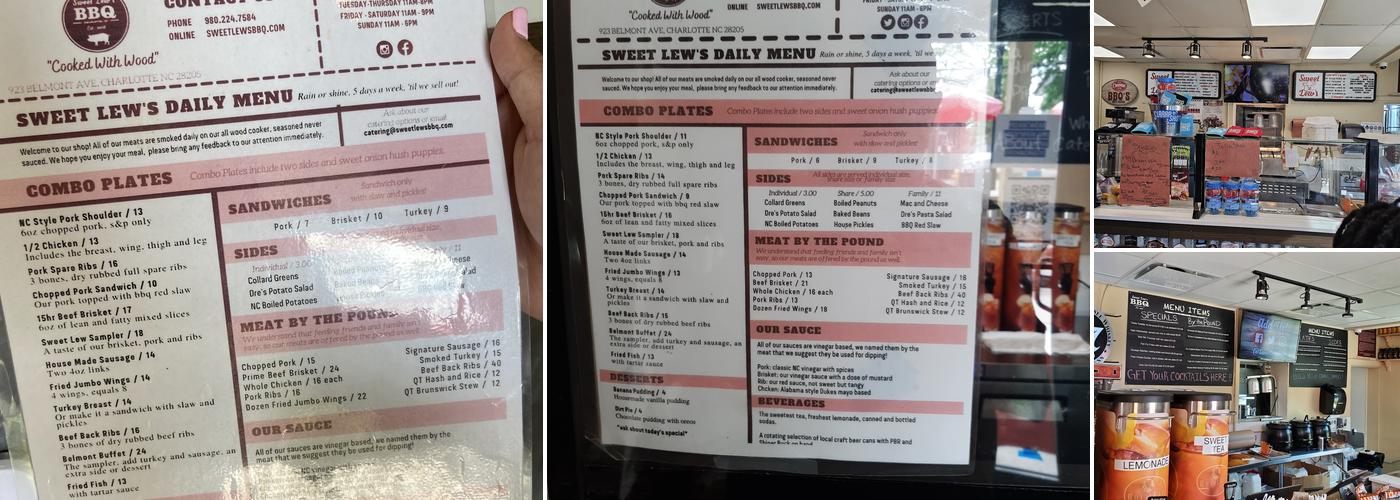 Sweet Lew’s BBQ Menu