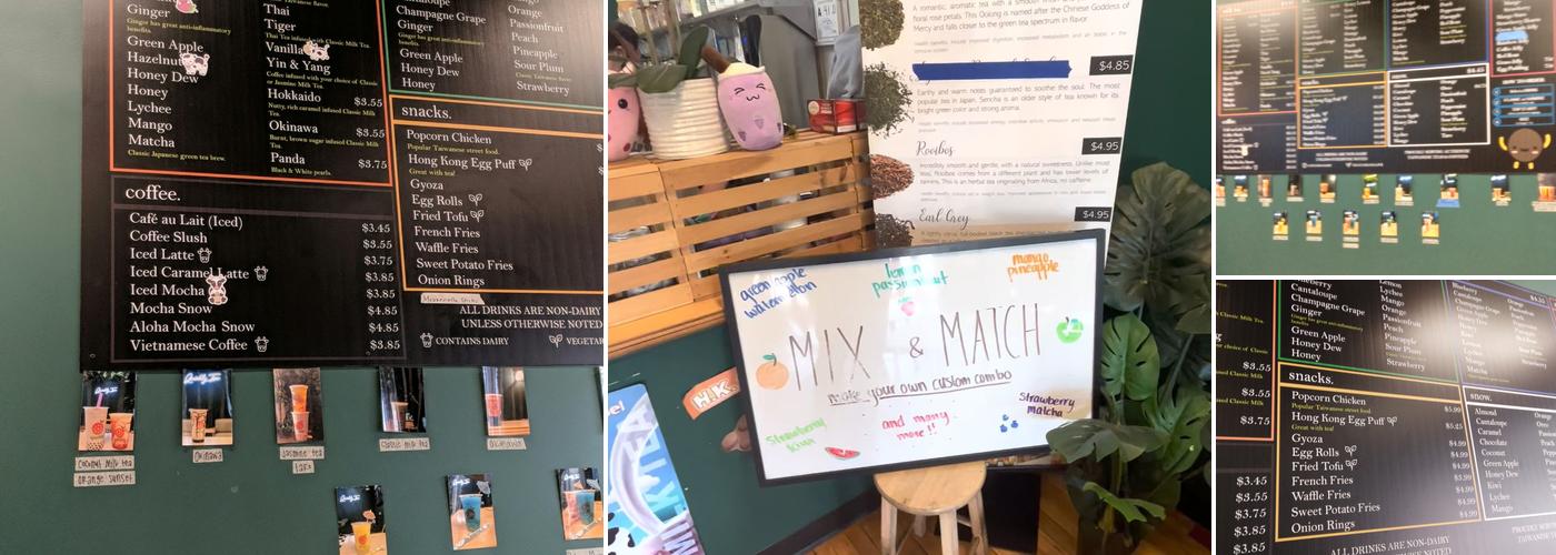 Quickly Tea House Menu