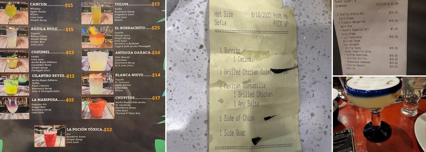 El Aguila Dorada Menu