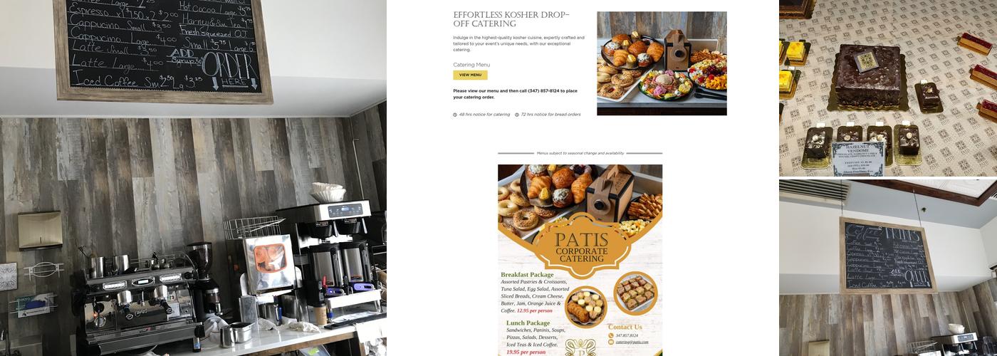 Patis Bakery Menu