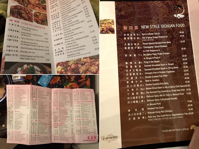Chef Yang Menu