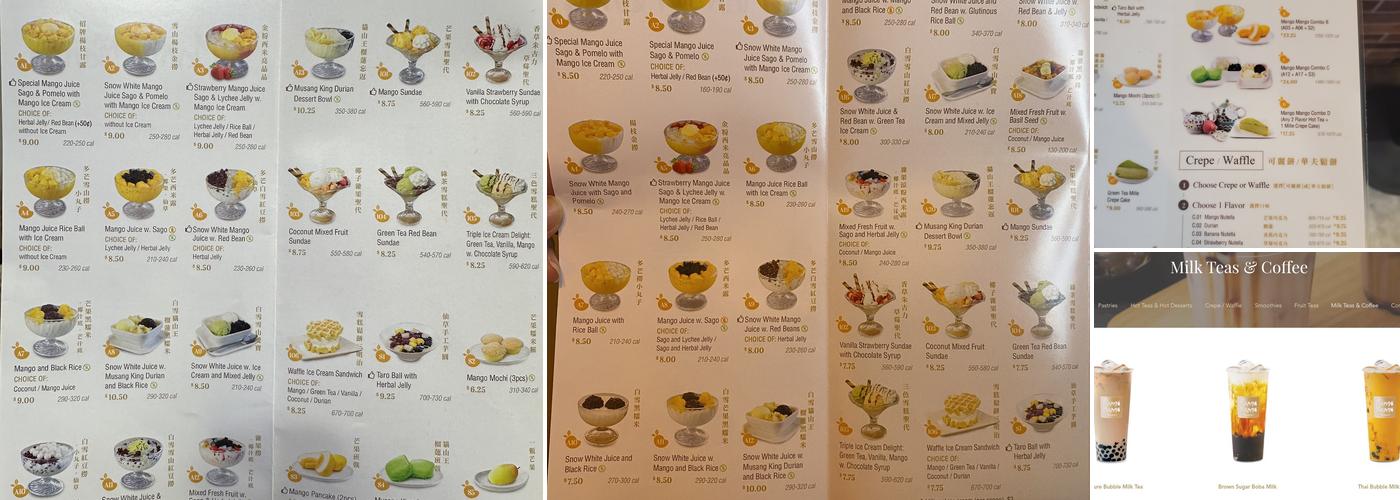 Mango Mango Menu