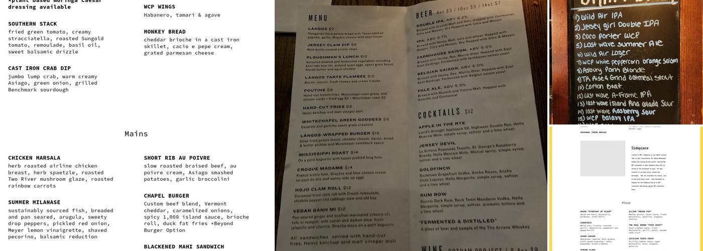 The Whitechapel Projects Menu
