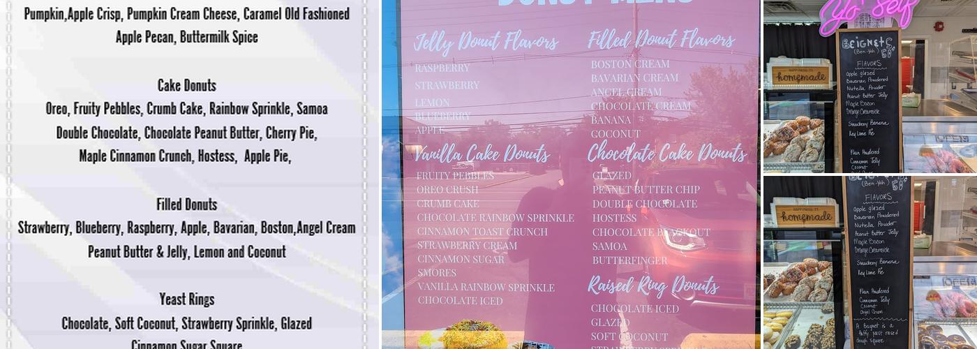 Cloud 9 Donuts Menu