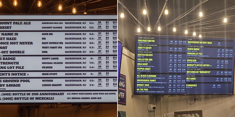 Hackensack Brewing Menu