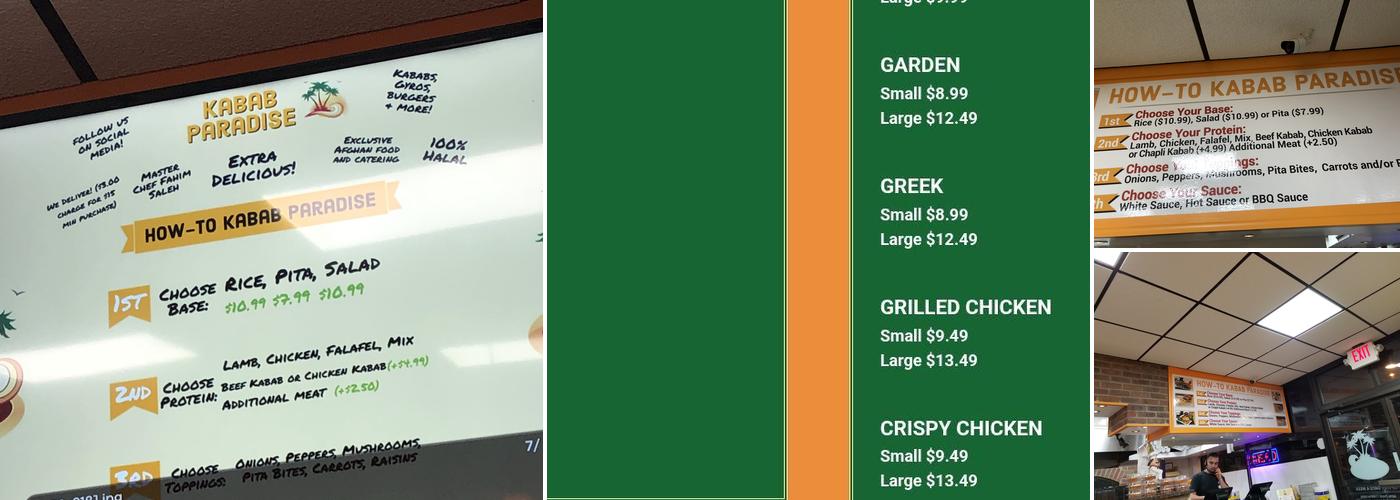 Kabab Paradise Menu