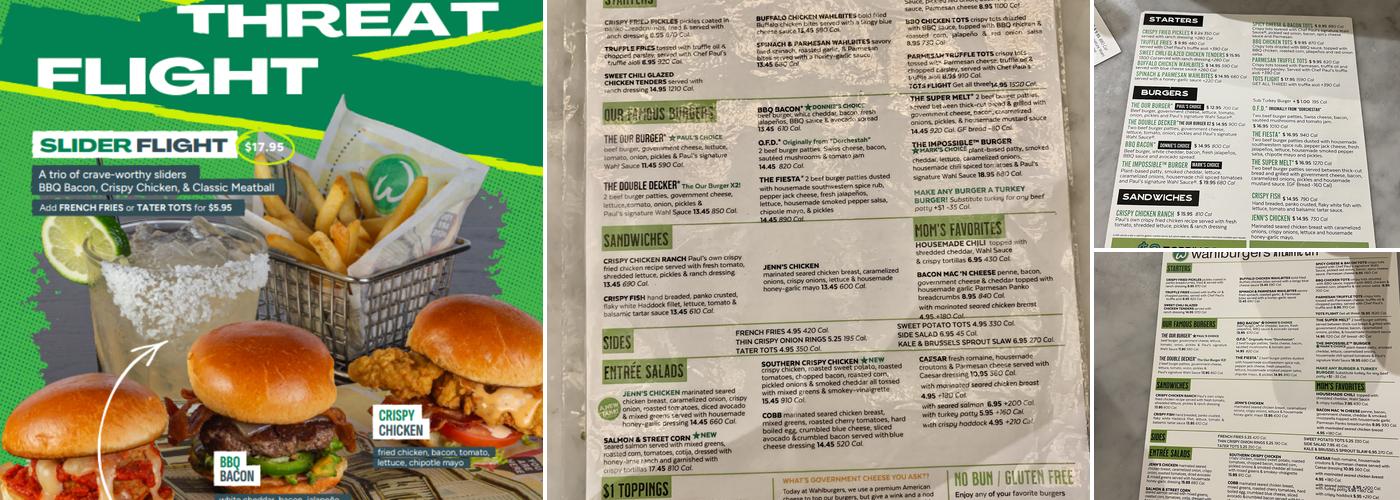 Wahlburgers Menu