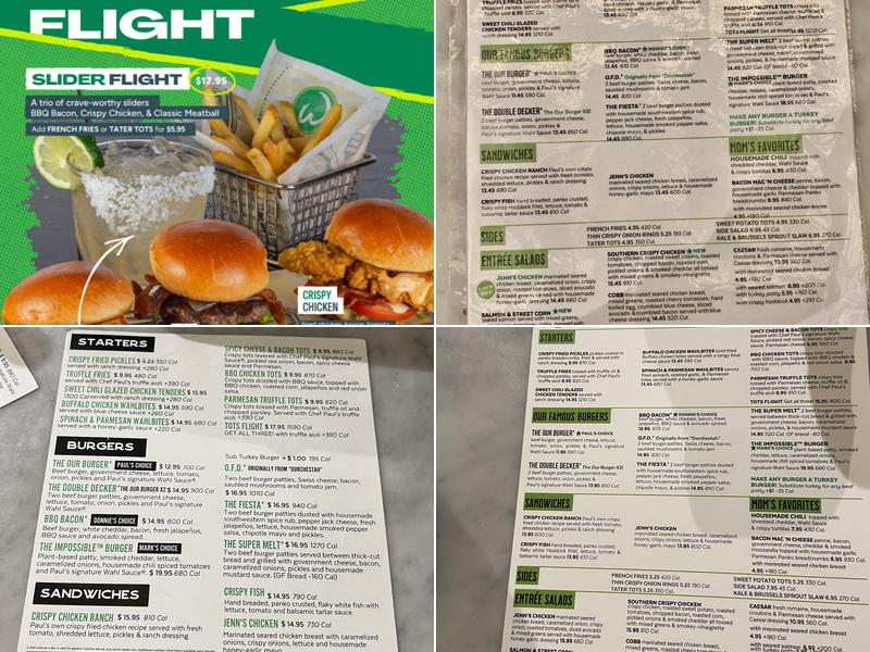 Wahlburgers Menu