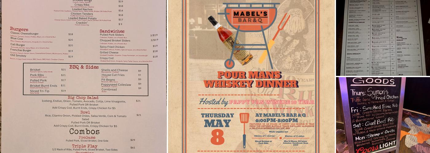 Mabel's BBQ Menu
