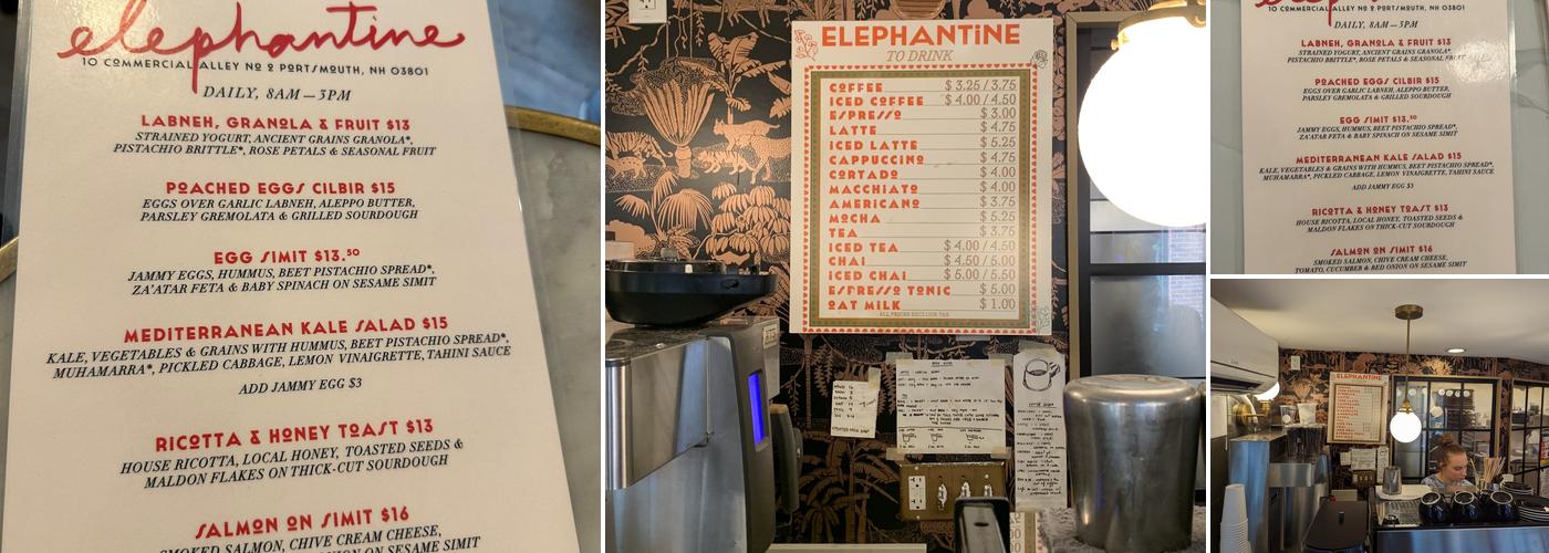 Elephantine Bakery Menu